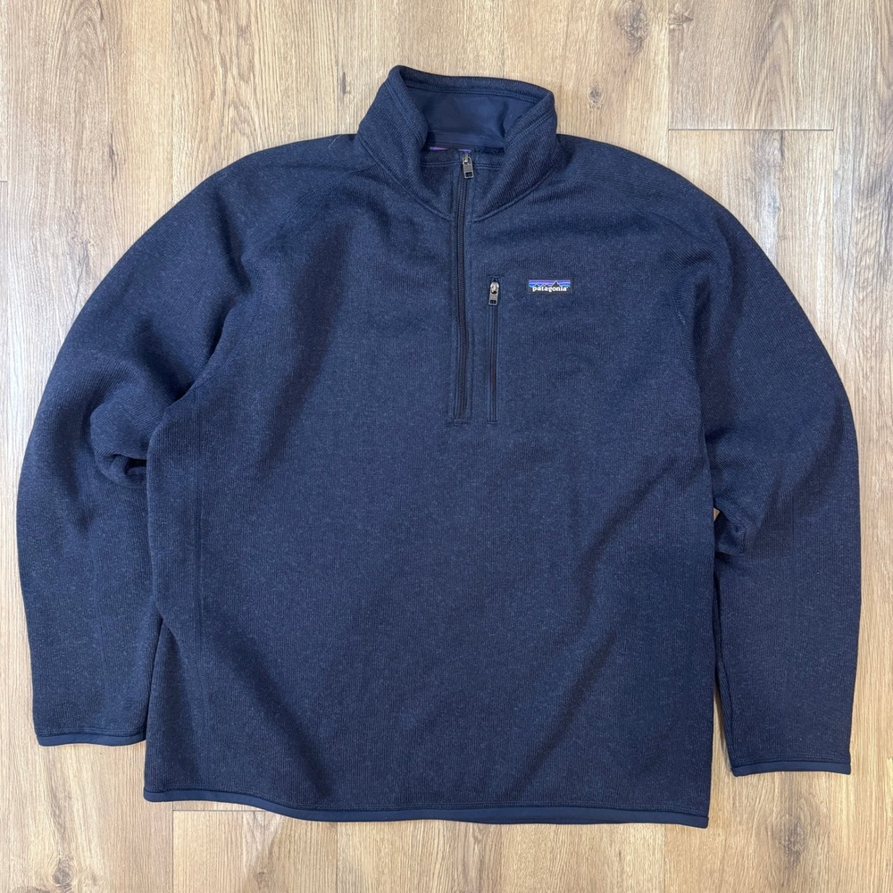 Patagonia Better Sweater Mens XL Navy Blue 1/4 Zip Fleece Pullover Jacket EUC